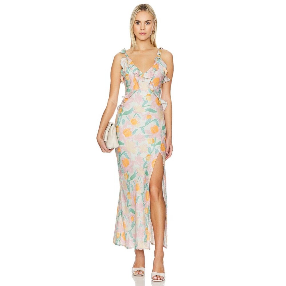ASTR the Label Revolve Sorbae Dress, Pink Mint Floral, Size L